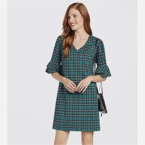▪️Draper James Angie Green Plaid Ruffle Sleeve Shift Dress 4